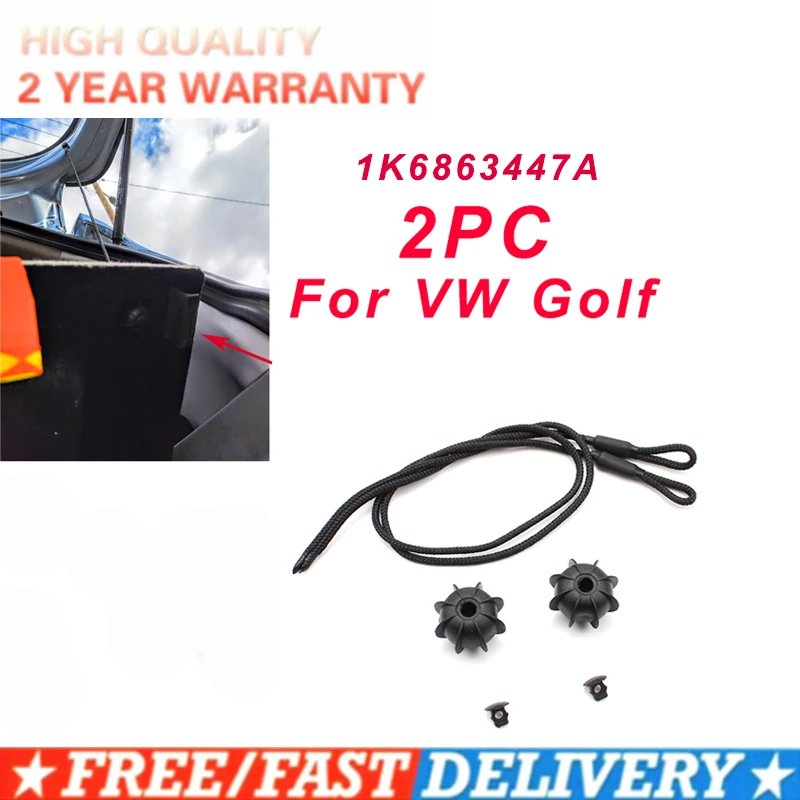 

1K6863447A 2pc Car Parcel Shelf String Cord Tonneau Cover Strap For VW Golf MK5 MK6 Rabbit R R32 R20 GTI Hatch Tailgate Trunk