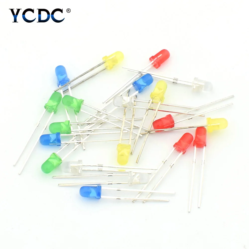 

100pcs/500pcs Lots F3 3mm F5 5mm 2000-3000mcd lamp Beads kit DIY Lights LED Emitting Diode Straw Ultra Bright Round Water Clear