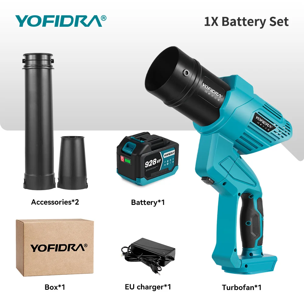 YOFIDRA Воздуходувка 2 в 1 30000 об/мин для аккумуляторов Makita 18В