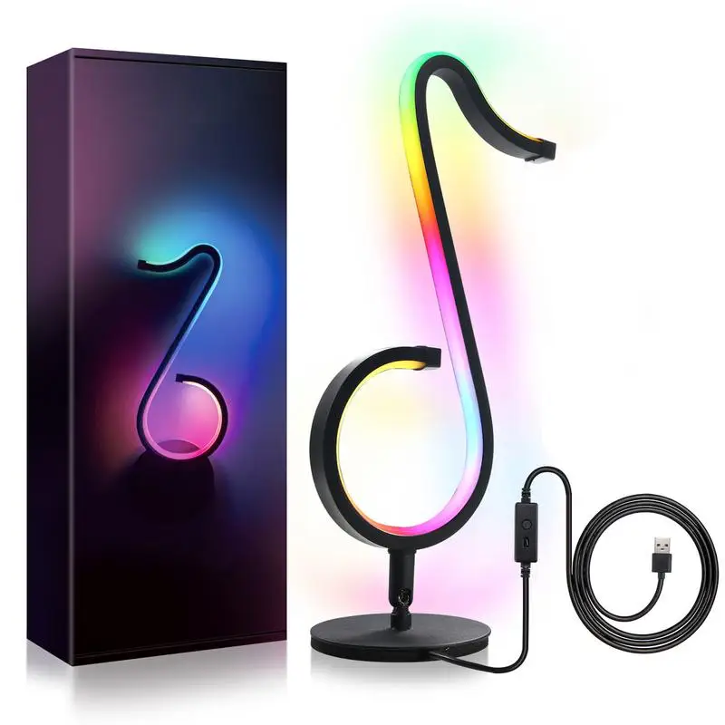 

APP Note Night Light RGB Symphony Table Lamp For Living Room Bedroom Bar Coffee Art Decor Atmosphere Lighting Led Projector Lamp