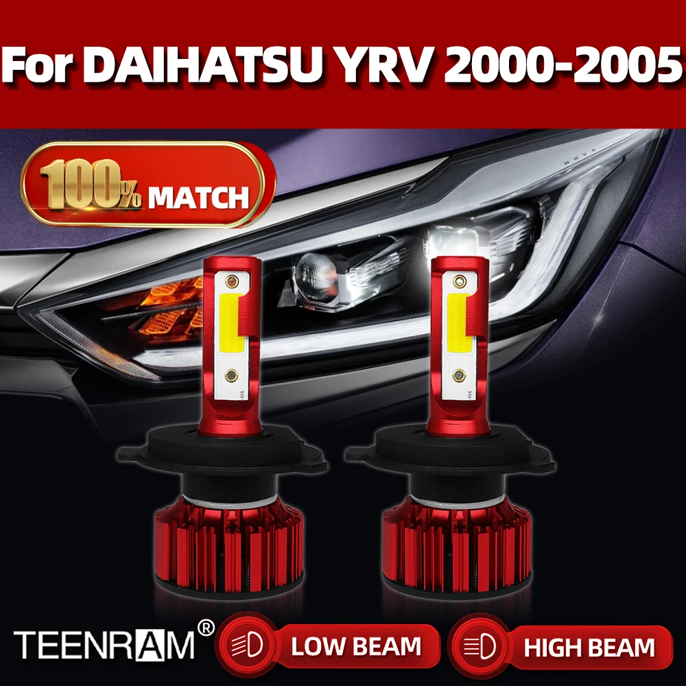

20000LM 120 Вт H4 светодиодный лампы для автомобильных фар дальнего и ближнего света автомобильные лампы 6000 К белый 12 В для DAIHATSU YRV 2000 2001 2002 2003 2004 2005