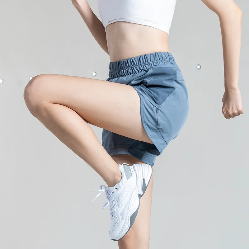 Casual Running Gym Shorts Women's Sports Shorts with Pockets Quick Dry Loose Shorts Female Yoga Exercise Training Sport Shorts