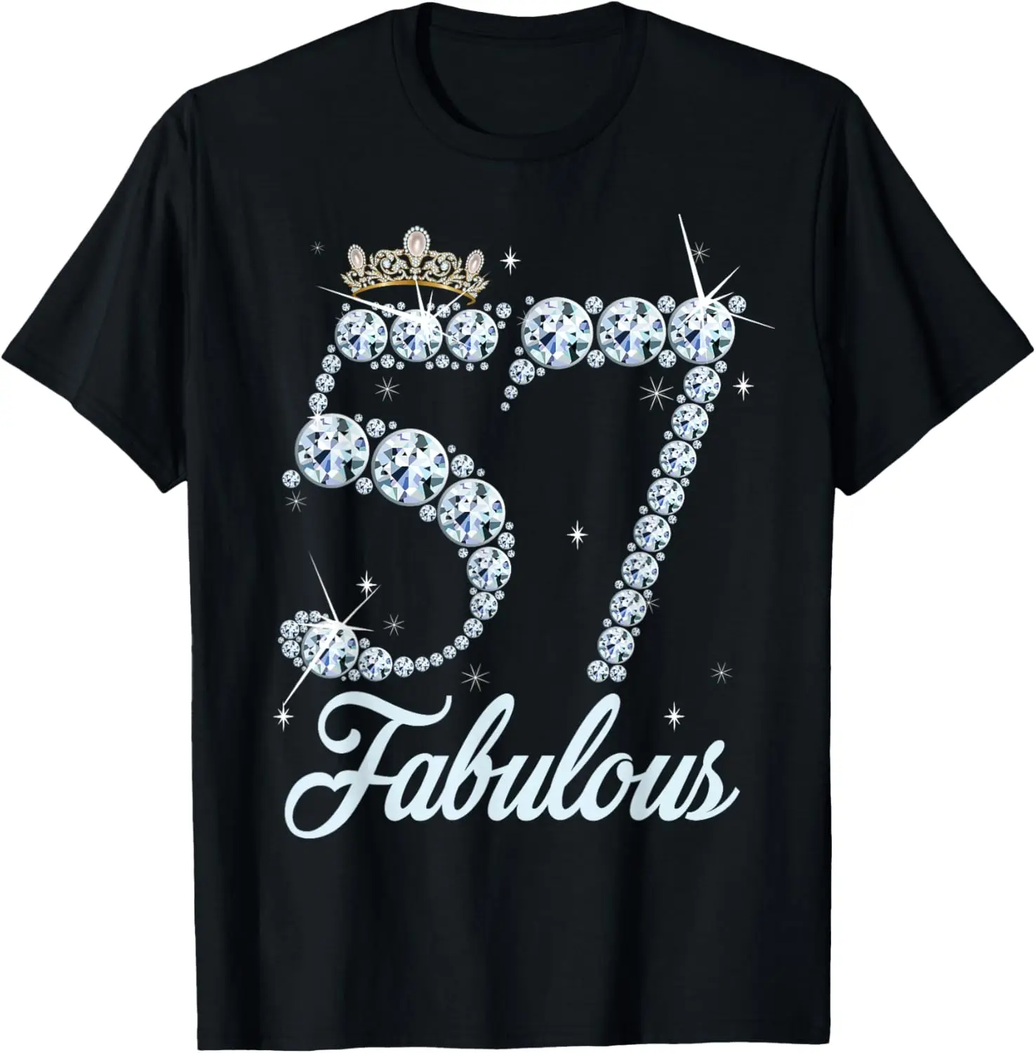 Футболка с короной на каблуках и бриллиантами Королева 57 лет Это мой день