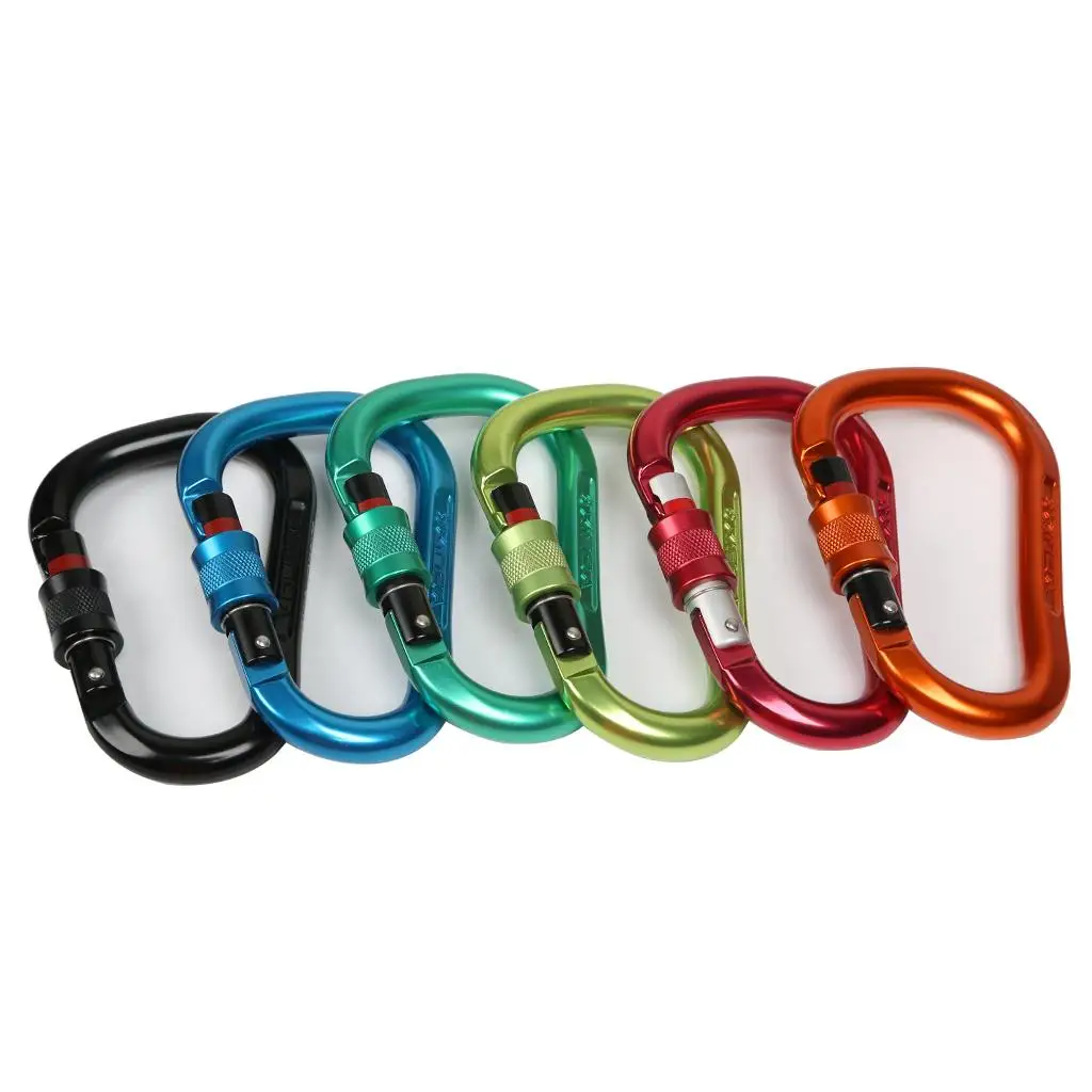 

24KN Aluminum Carabiner Clip Hook Climbing Keychain Screwgate Screw Locking Outdoor Camping Equipment