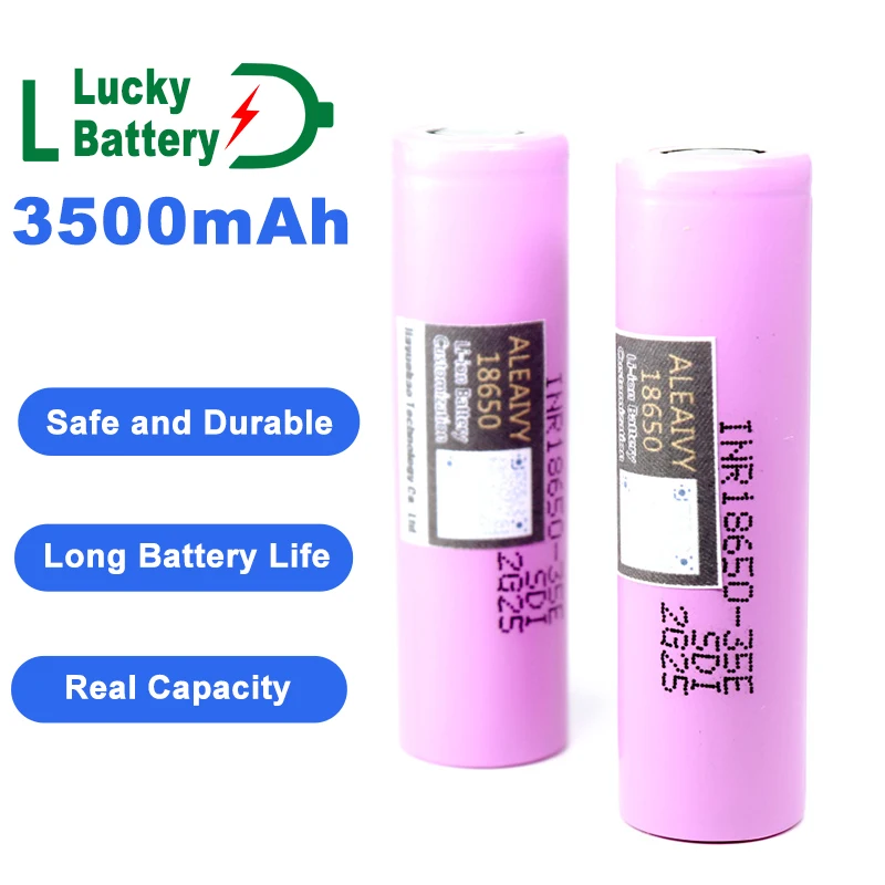 Фото Оригинальный аккумулятор Lucky 18650 для Samsung 3500 мАч разряд INR 35E литий-ионный 3 7 в