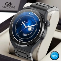 2022 nfc smart watch men 390390 hd screen bluetooth call heart rate blood pressure smartwatch man ip68 waterproof huawei xiaomi