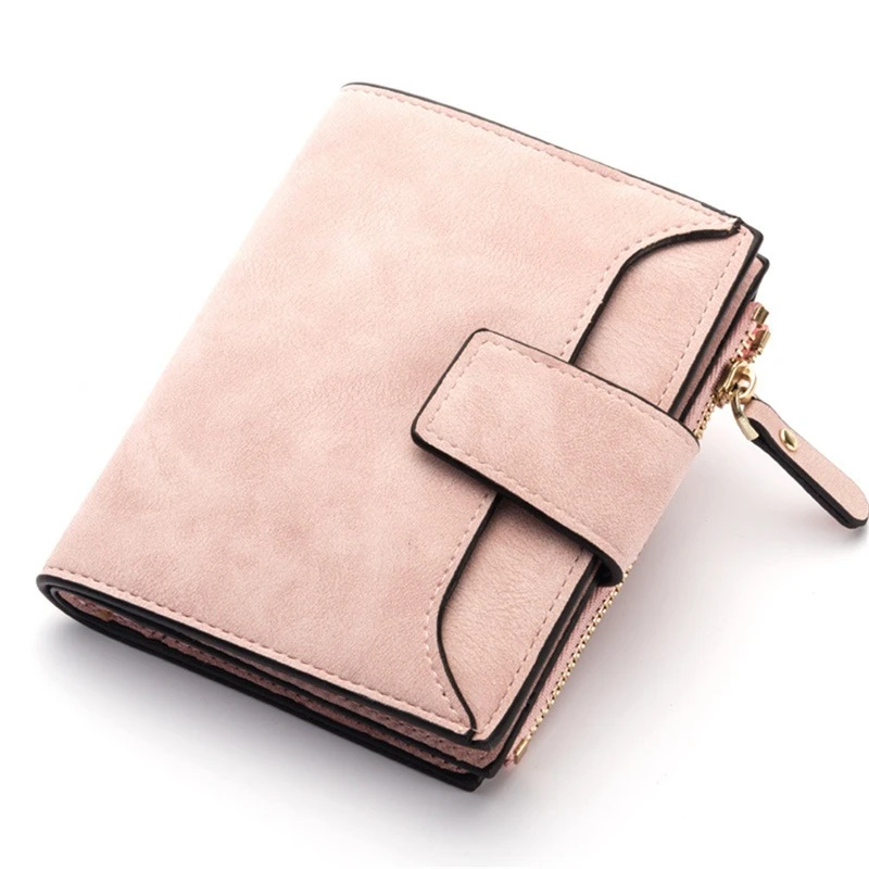 

Small Women Wallet Hasp Slim Coin Pocket Purse High Capacity Women Wallets Cards Holders Fashion Girl Short Solid Color Purse