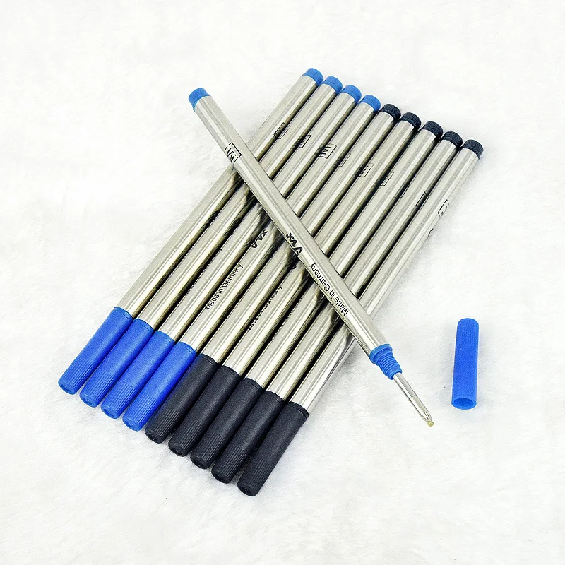   Ess 고품질 (10 개/대량) 롤러 볼펜용 0.7mm 블랙/블루 리필 MB 편지지 쓰기 부드러운 펜 액세서리 
