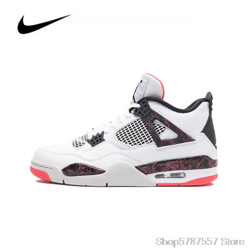

Баскетбольные кроссовки Nike Air Jordan 4 hot lava 308497-116, оригинальные высокие кроссовки Jordan, баскетбольные туфли унисекс для мужчин и женщин
