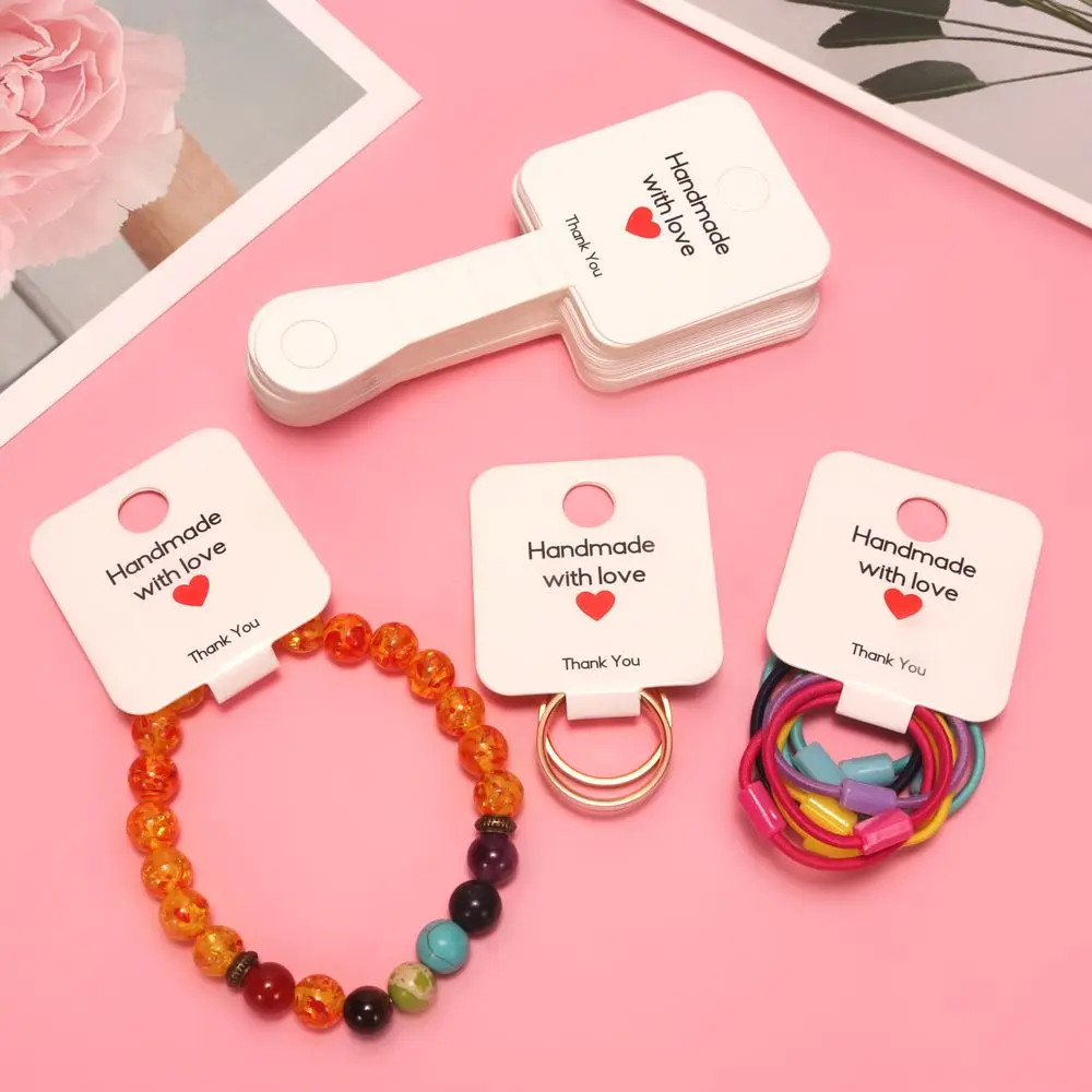 Self-Adhesive Hanging Holder For Ring Keychain Necklace Bracelet Hairband Display Card Small Bussiness Jewelry Package Wholesale