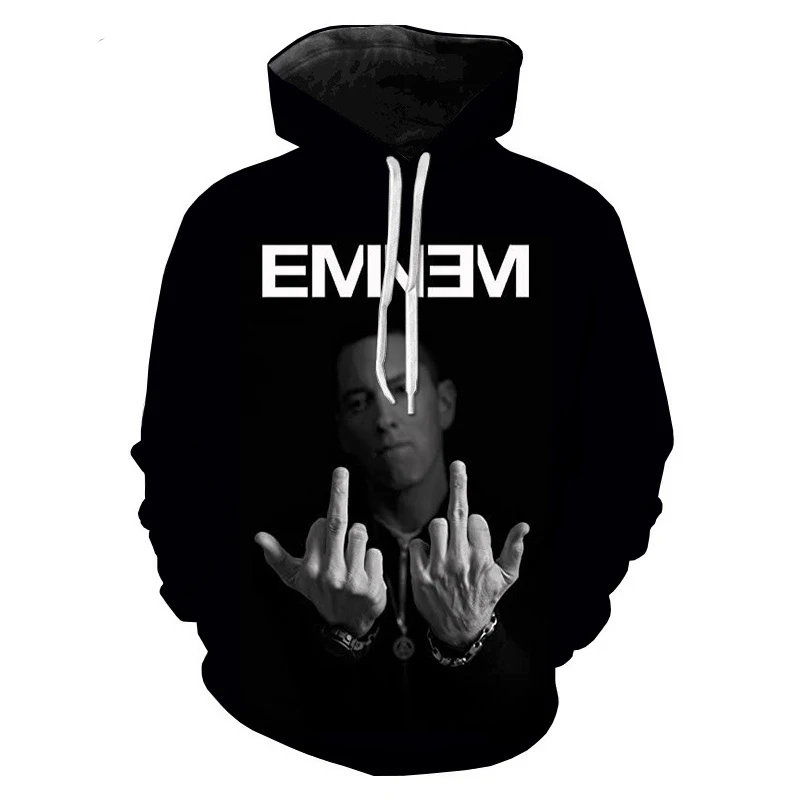 

3D Eminem Hoodies Long Sleeve Sweatshirts Men Women Hoodie Autumn Rapper 3D Printed Hooded Fashion Boys Girls White Pullovers