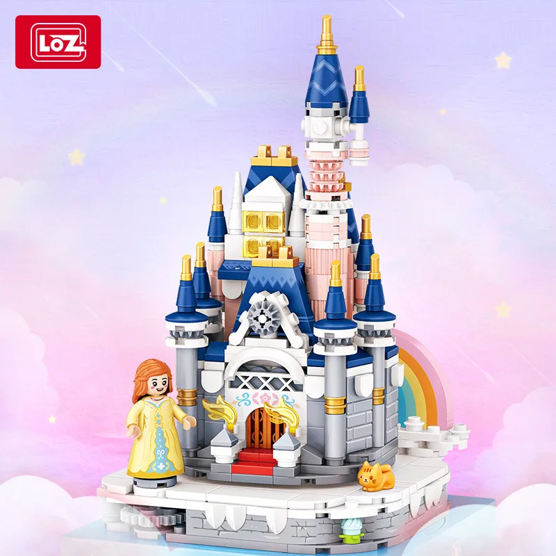 

LOZ Diamond Mini Building Block Fairy Tale Princess Castle Assemble Bricks Figure Music Box Educational Toys for Girls Gift 1220
