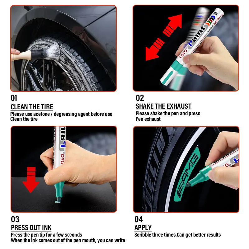 Waterproof Car Tyre Tire Tread Tire Paint Pen Marker DIY Art Drawing Pen Tool For BMW E46 E49 F30 F80 E36 E46 E93 E92 F34 F31 Z4