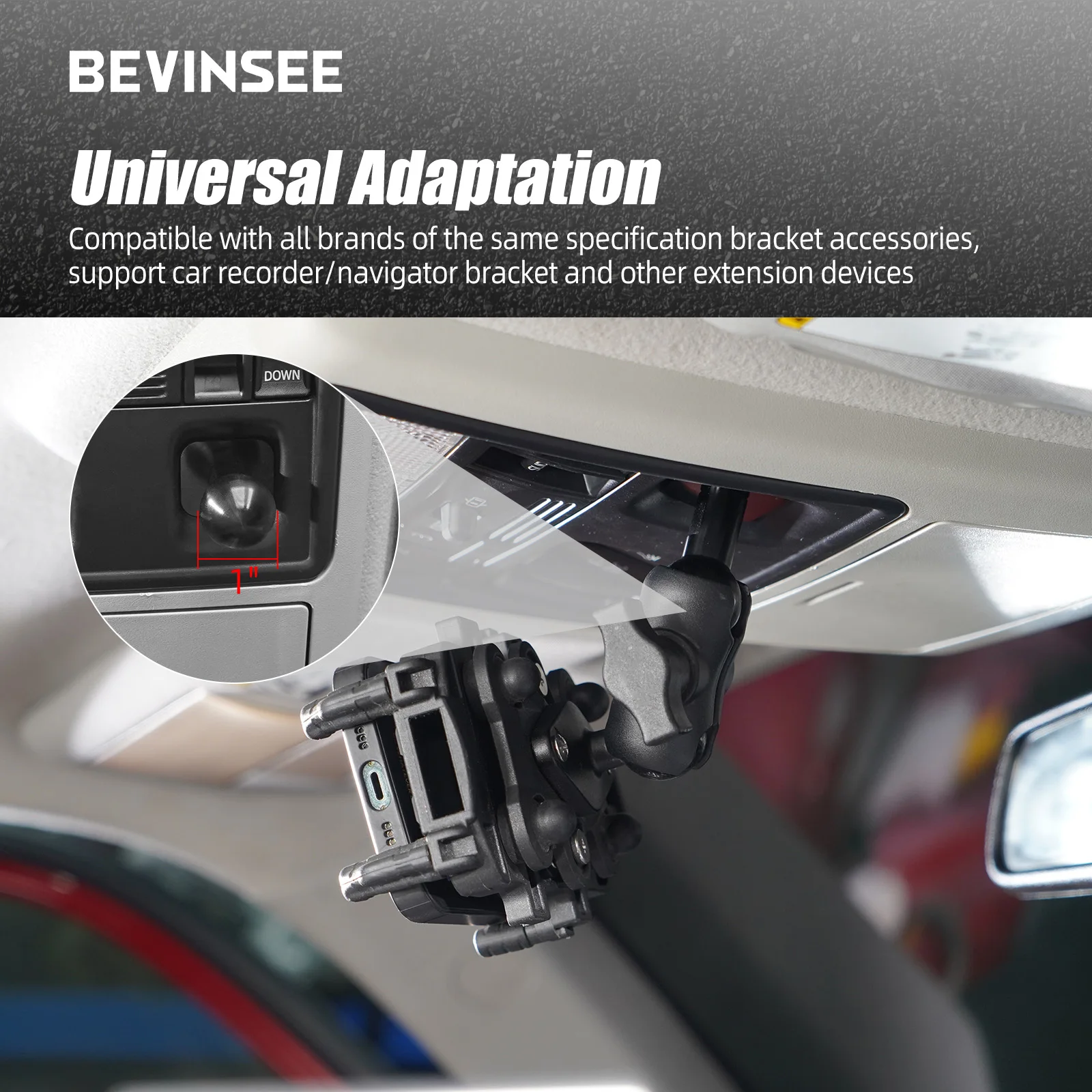 Фото Адаптер для шарового крепления верхней консоли BEVINSEE для Toyota 4Runner 2010-2024, замена 86750-35010 №5