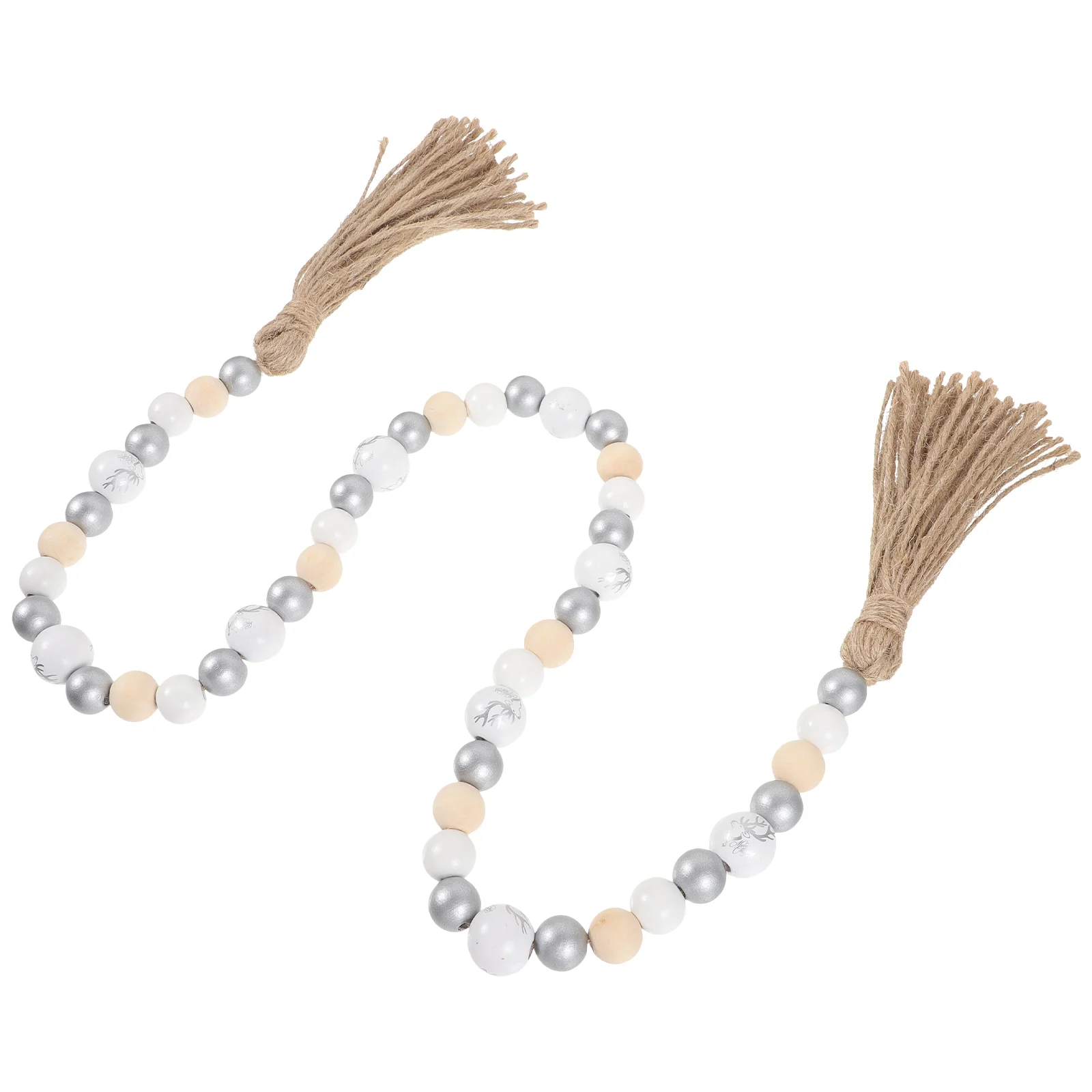

Christmas Tassels Decor Wooden Bead Garland Beaded Pendant DIY Accessories Ornament Rope Xmas Party