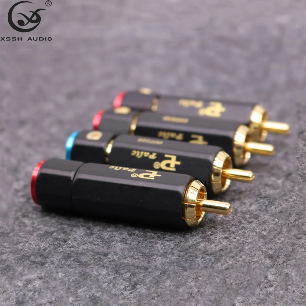 

RCA Jack YIVO DIY Hi-end HiFi Non-welding Rhodium Gold Plated Brass 62% Copper Male RCA Audio Plug Connector for 4 ~9mm Cable