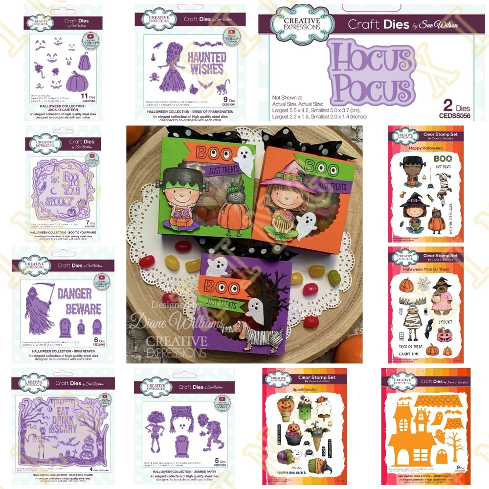 Металлические штампы с изображением домика привидениями на Хэллоуин прозрачные