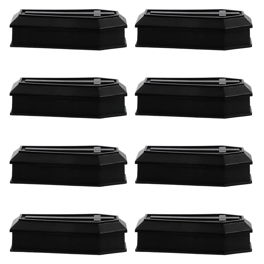 

8 Pcs Coffin Model Funny Prank Prop Halloween Decor Cover Haunted House Plastic Party Favors Small Adornments Box