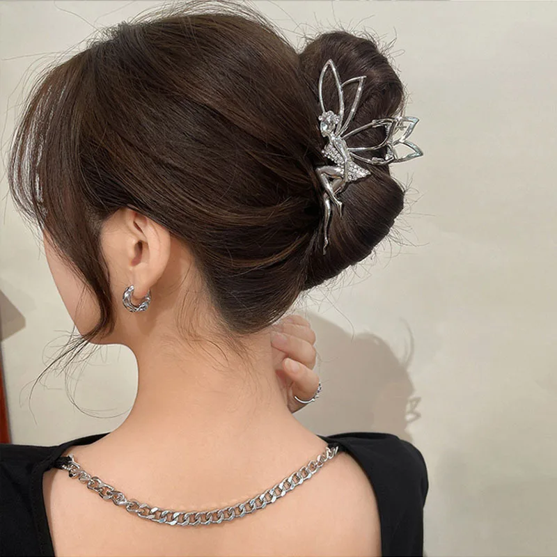 

Шпилька для волос в стиле ретро с изображением танцующей девушки, крыла бабочки, корейский элегантный металлический зажим для волос в виде ...