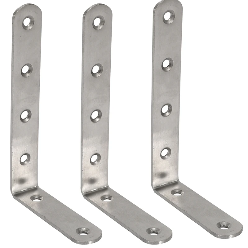 

3X 125X75mm L Shape Stainless Steel Shelf Corner Brace Angle Bracket
