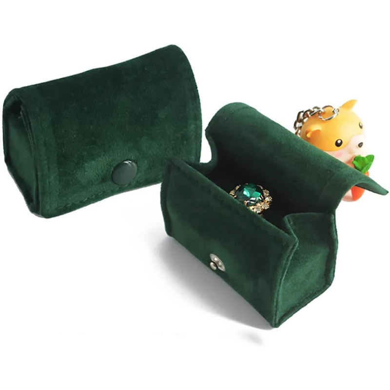 Портативная Сумочка для ювелирных изделий миниатюрный бархатный футляр колец