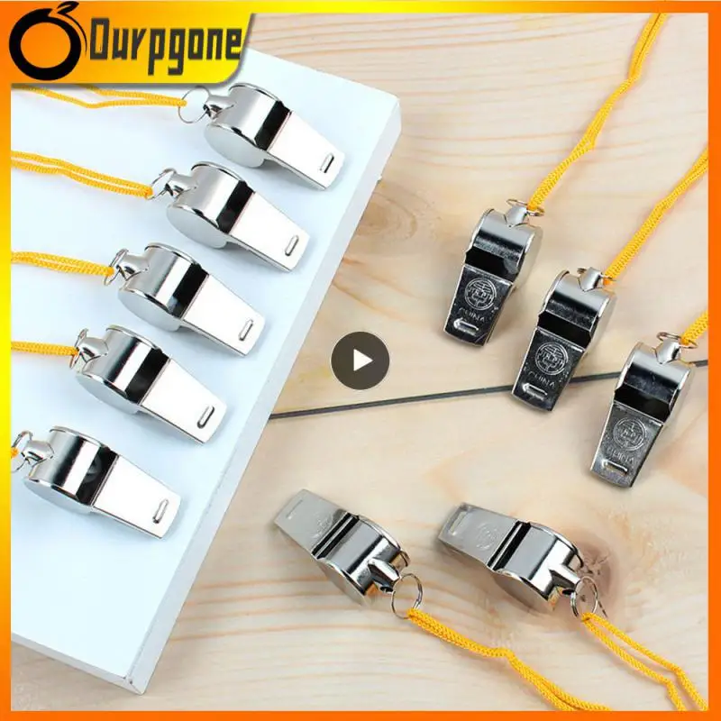 

High Quality Lanyard Whistle Outdoor Sports Whistle Durable Metal Whistle Loudly Referee Equipment School Training Post 7.8g