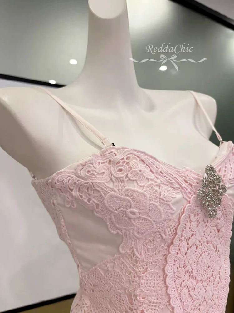 Фото Платье REDDACHiC для коктейльной вечеринки с шлейфом из тюля, женское, в стиле принцессы, с бриллиантовой отделкой, корсетное, многослойное, с оборками, в стиле Лолита, костюм Cutecore №4