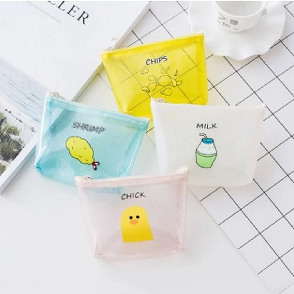 

Transparent Pencil Bag Coin Purse Wallet PVC Mini Wallets Pouch