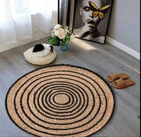 rug 100 natural jute reversible carpet braided style modern living area rugs