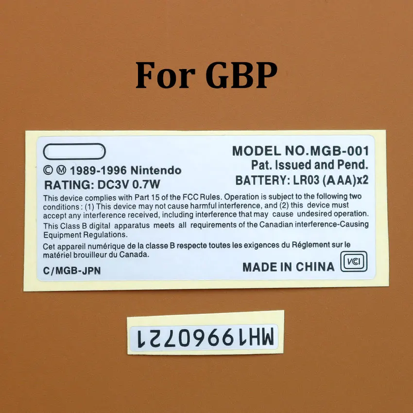 Фото ChengHaoRan для Gameboy GBC GBP GBL GB SNK NGPC WSC игровая консоль новые этикетки корпус задняя наклейка замена №4
