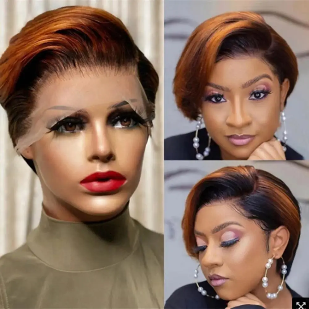 Парик мужской короткий коричневый натуральные Пушистые синтетические волосы