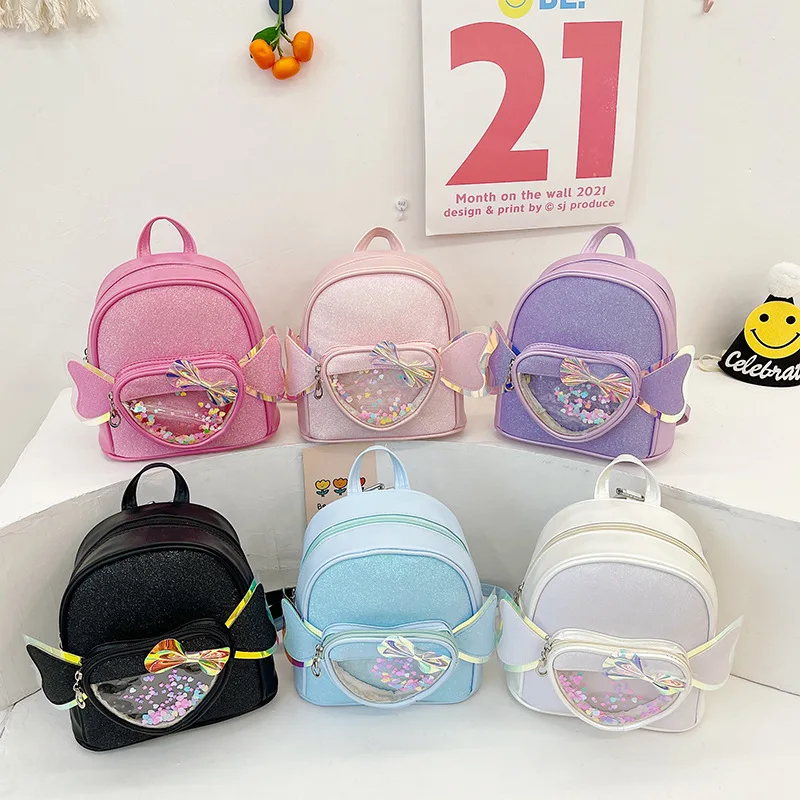 New Children's School Bag Fashion Transparent Laser Backpack Solid Color Kindergarten Backpack 4-6y Boys Girls Light Travel Bags