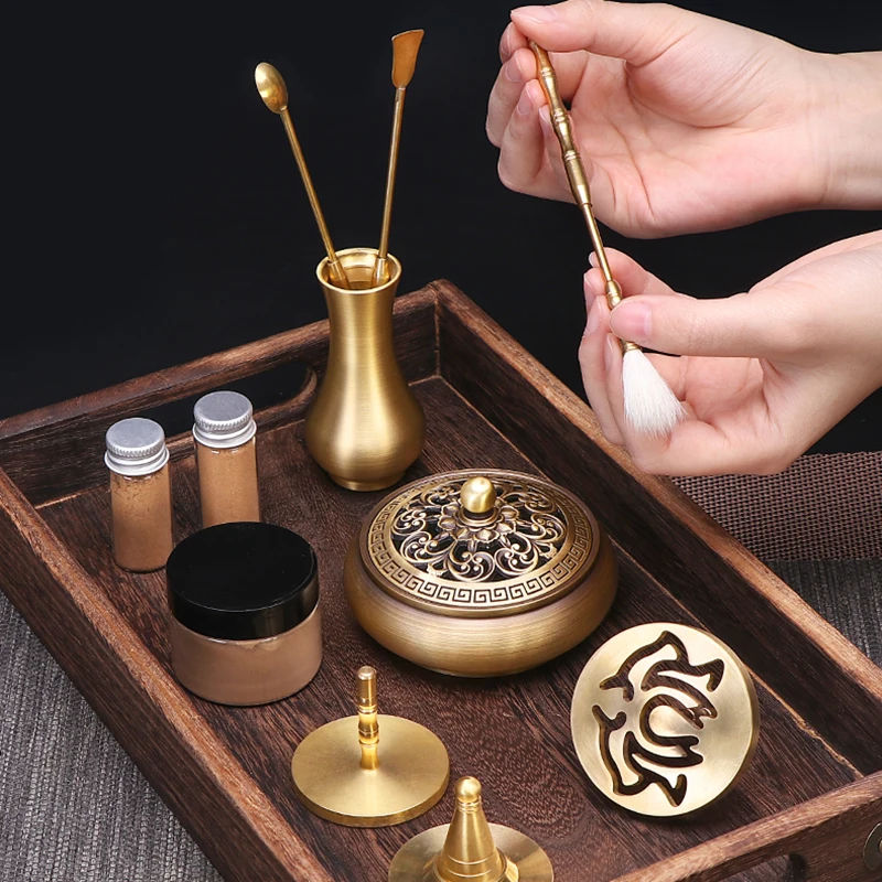 

Air Freshener Portable Incense Burner Brass Decor Hand Wax Melt Incense Burner Zen Garden Aroma Diffus Encensoir Incense Holder