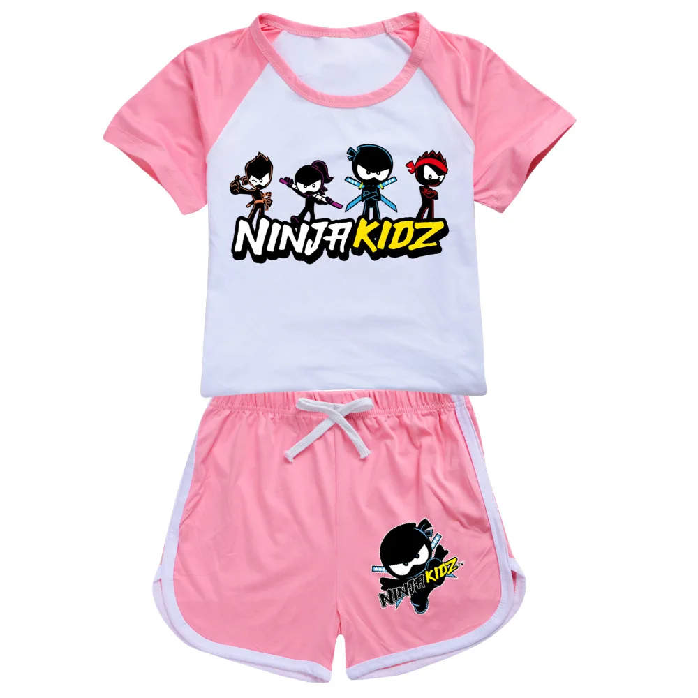 Одежда NINJA KIDZ, комплекты одежды для маленьких мальчиков и девочек, летние повседневные футболки для бега для подростков, комплект из 2 предметов, детская спортивная одежда, костюмы, От 2 до 16 лет (art.: 3920cc62ffc2d) - 3920cc62ffc2d