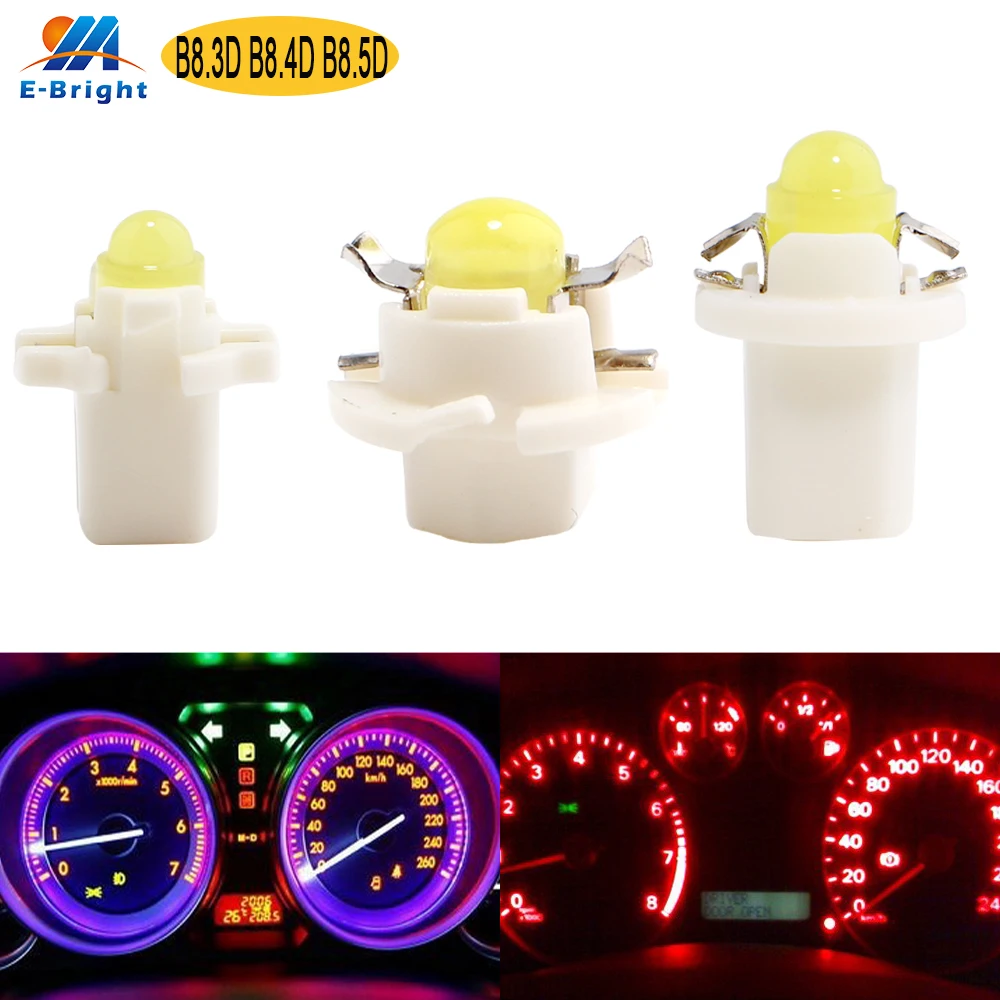 B8.3D B8.4D B8.5D 10PCS 12V COB Led Bulb Car Motorcycles Interior Dashboard Reading Signal Indicator Lights White Red Blue Amber on - 10 штук 12V COB светодиодных ламп B8.3D B8.4D B8.5D для автомобилей, мотоциклов, для освещения салона, чтения, сигналов и