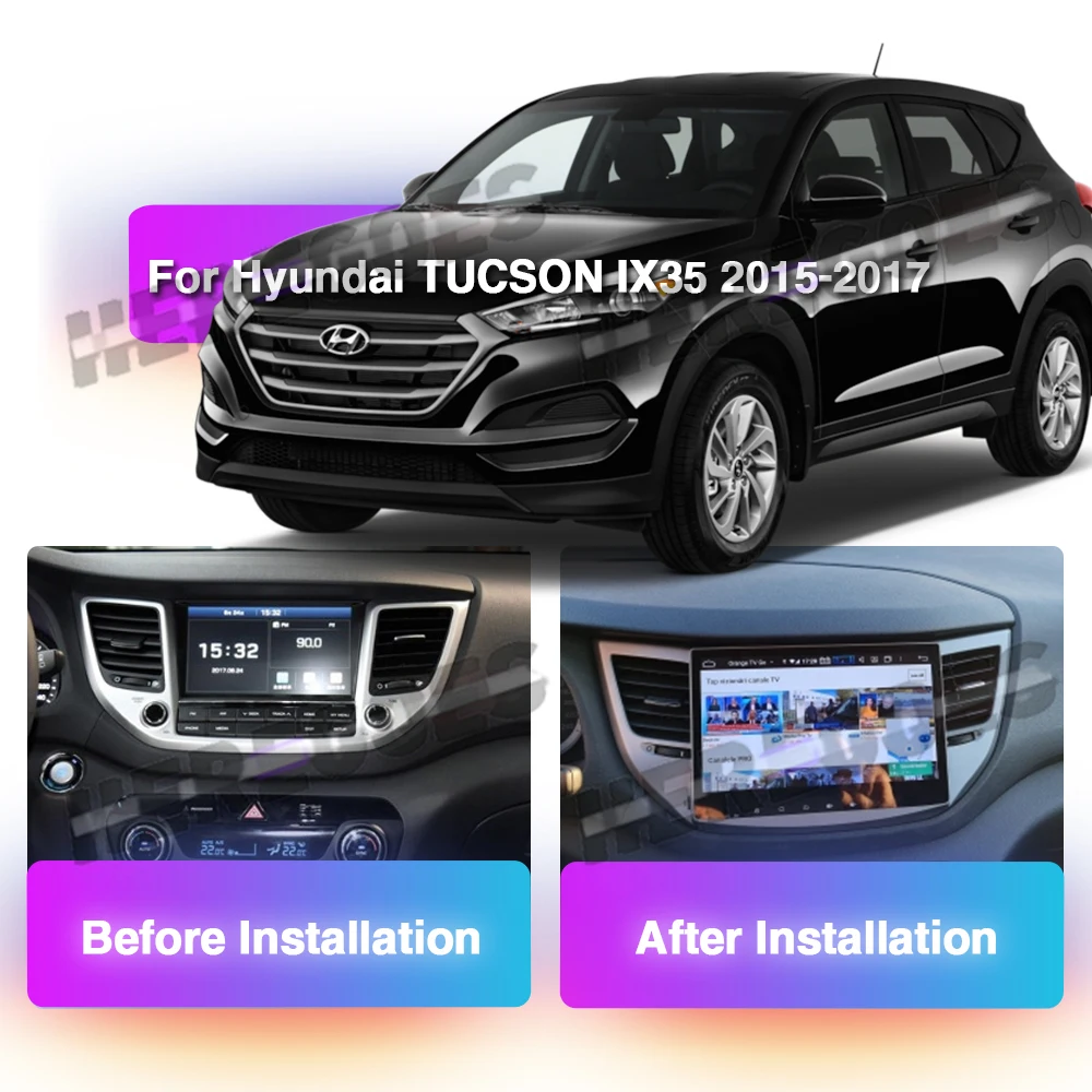 Автомобильный DVD-плеер Carplay PX6 2DIN Android 11 для Hyundai IX35 TUCSON 2015 2016 2017 GPS Радио-навигация BT