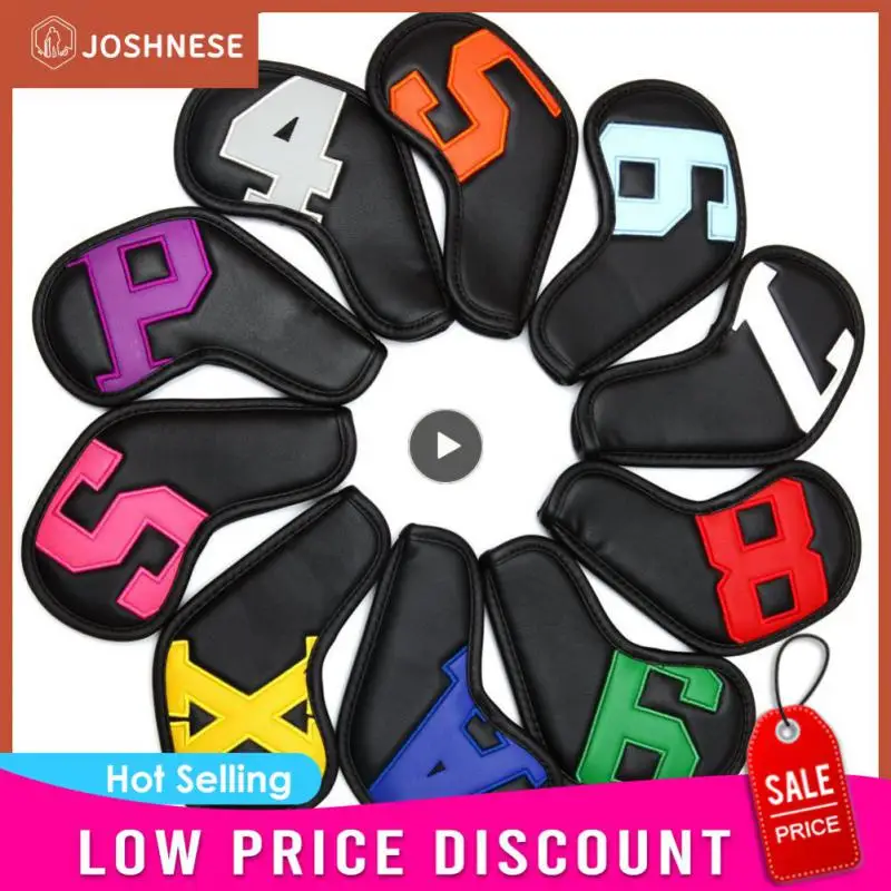 

Finely Club Protection Cover Pu Leather Colorful Digital Gradient Head Cover Lightweight Embroidered Number Plate Portable