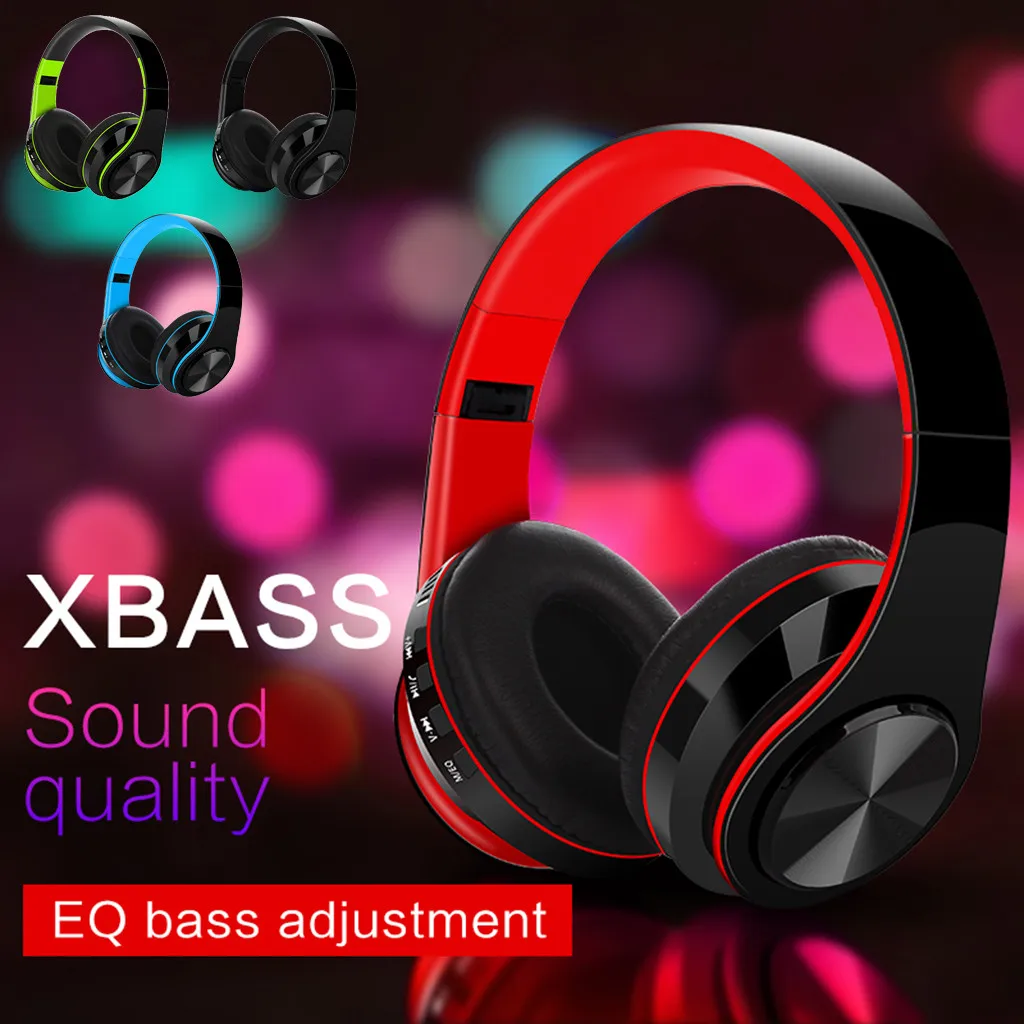 Hi-Fi стереонаушники Bluetooth, музыкальные наушники, гарнитура с поддержкой FM и SD-карт с микрофоном для мобильных телефонов и планшетов Xiaomi, iPhone, Samsung