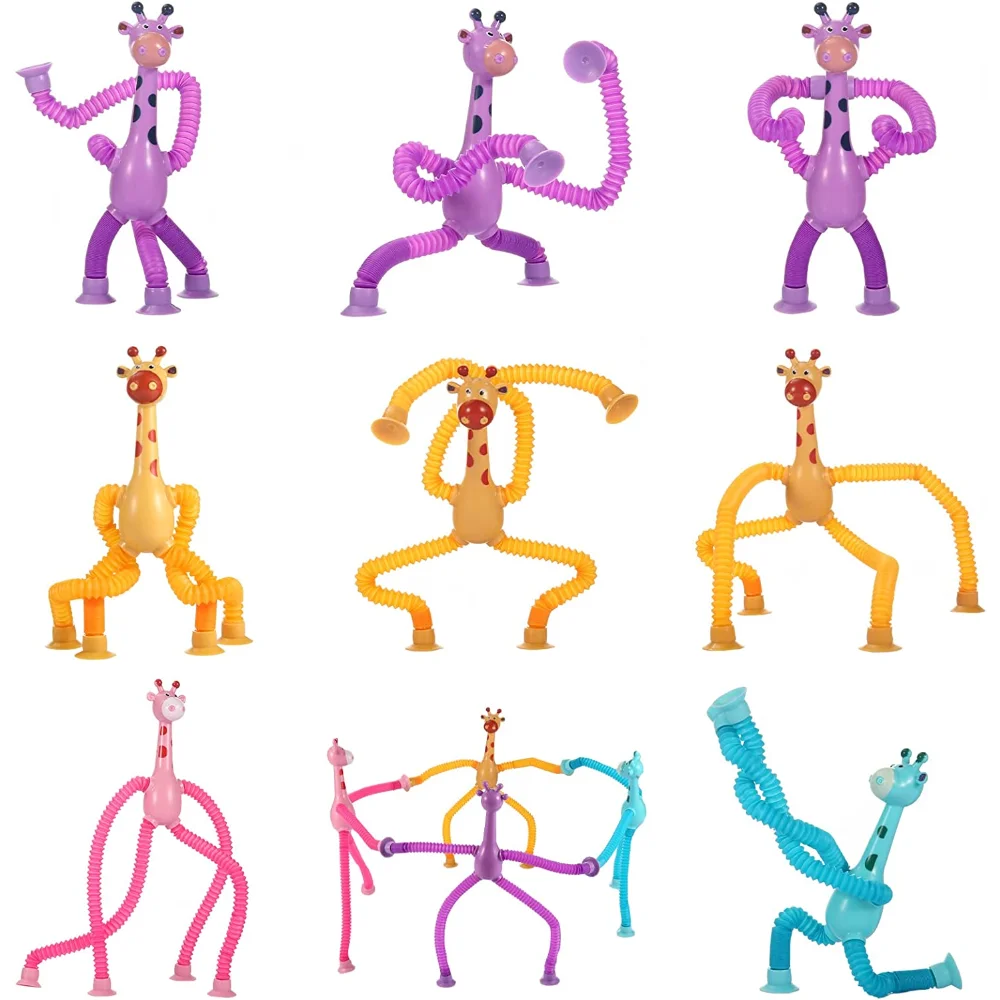 

Children Suction Cup Toys Funny Tubes Stress Relief Toys Telescopic Giraffe Toys Sensory Bellows Toys Anti-stress Squeeze Toys