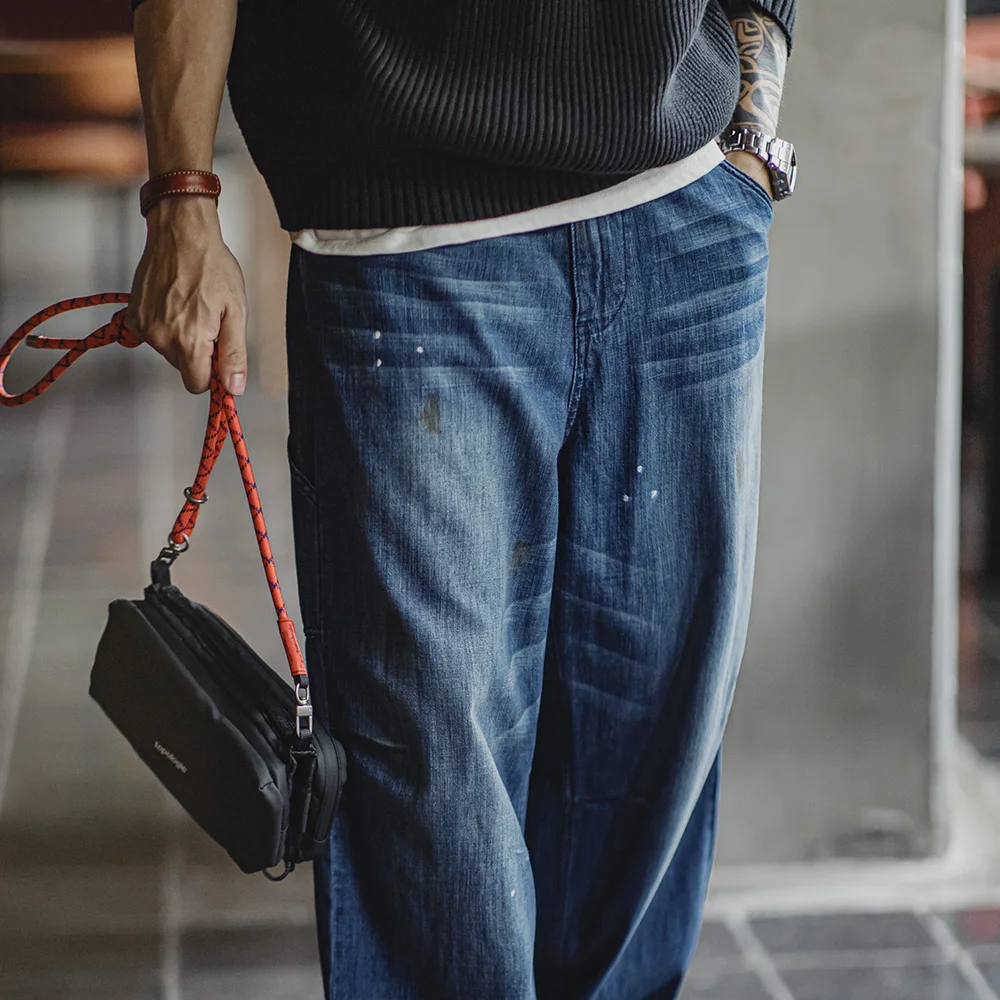 Мужские джинсы в стиле ретро Maden свободные прямые из хлопка с эффектом потертости