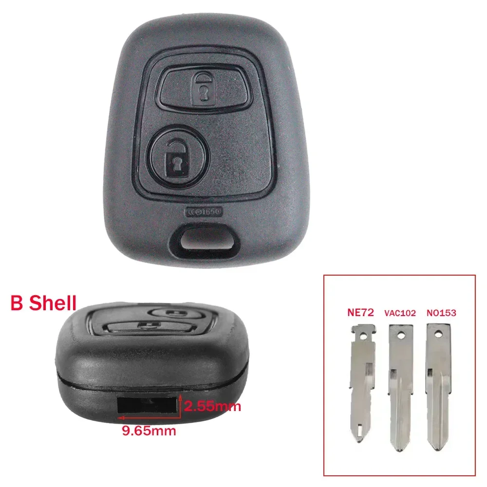 

2-кнопочный корпус автомобильного ключа для Citroen C1 C2 C3 C4 Xsara Picasso Saxo для Peugeot 206 207 306 307 408 607 107