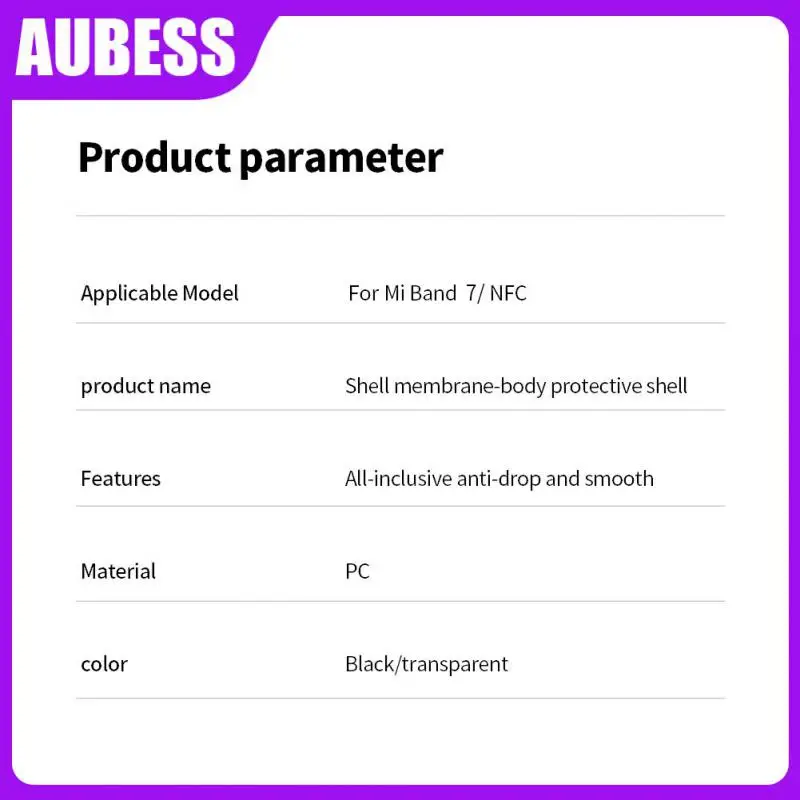 

2in1 Case Screen Protector For Miband 7 Band Nfc Case And Film Full Coverage Tempered Glass Film Protective Cover