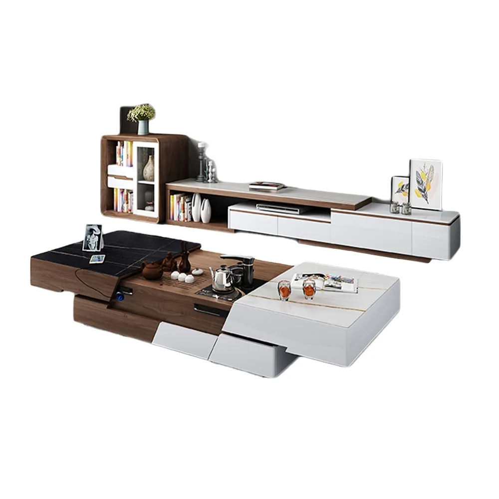 

Multifunction leisure gas lifting height adjustable Convertible Wireless Charging Dining Table Smart Coffee Table