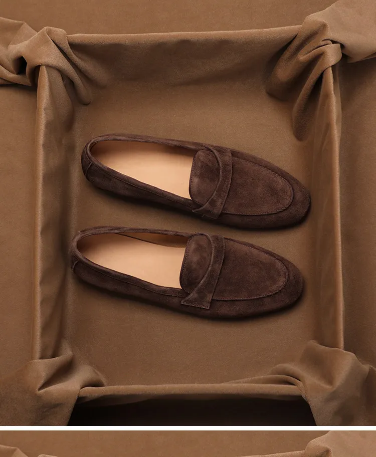 Женские туфли SHOEBOX в британском ретро-стиле, матовые, на плоской подошве, модные замшевые лоферы, повседневные женские туфли без застежек с круглым носком. (art.: 3920d8a10cc7c) - 3920d8a10cc7c