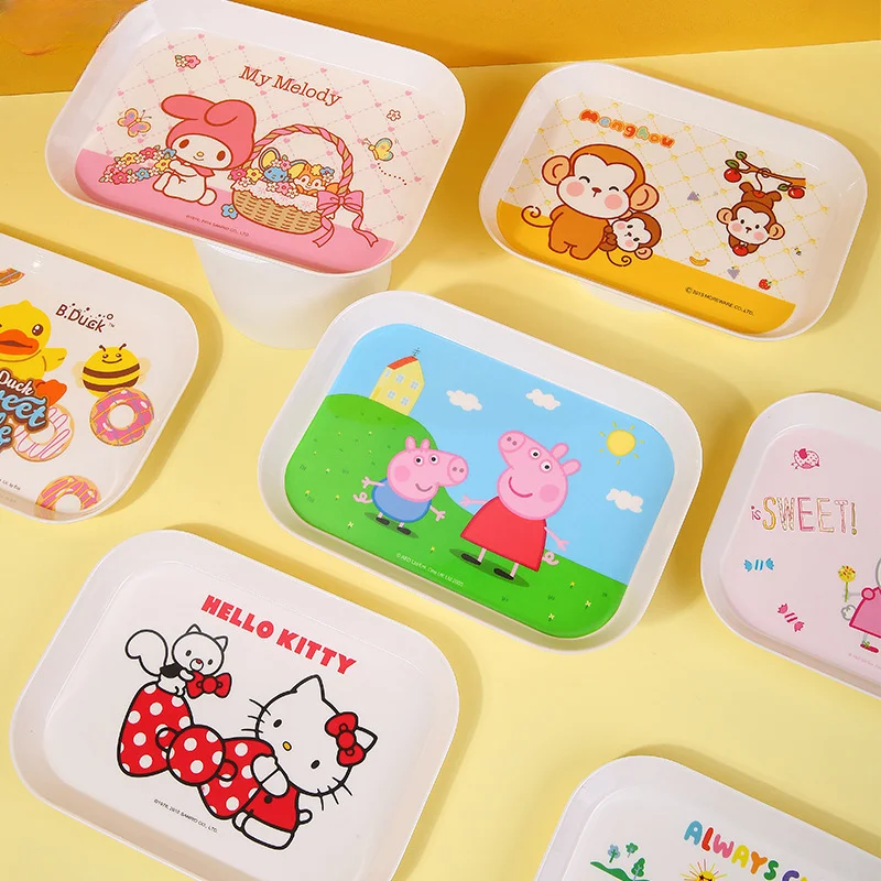 Детская необычная прямоугольная тарелка Свинка Пеппа