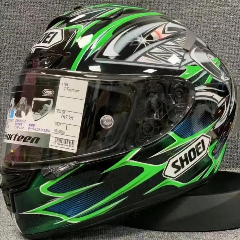 New Full Face Motorcycle Helmet SHOEI X14 Green Yanagaw Helmet Motocross Racing Motobike Riding Helmet Casco De Motocicleta