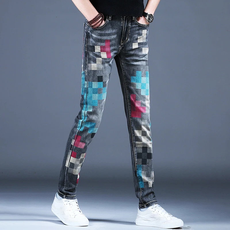 Новинка 2024 мужские джинсы PFNW с принтом красивые уличные брюки американская