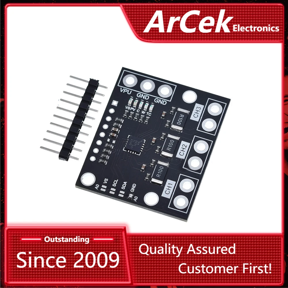 Трехканальный шунт I2C SMBUS INA3221, источник питания, монитор напряжения, сенсорный модуль, замена INA219 с контактами, 1 комплект