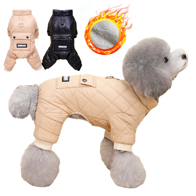 

Puppy Overalls Waterproof Boy Dog Jumpsuit Winter Fleece Dog Clothes for Small Dogs Pet Jacket Chihuahua Costume Yorkie Pug Coat