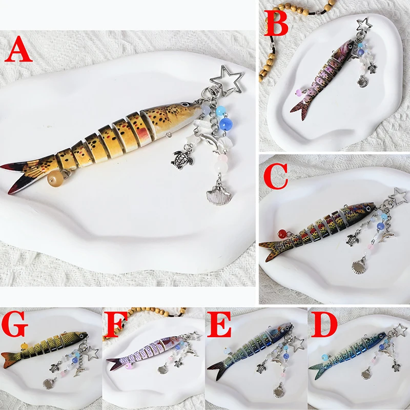 Фото Брелки-рыбы ручной работы, милые украшения, сувенирный брелок для любителей рыбалки №2